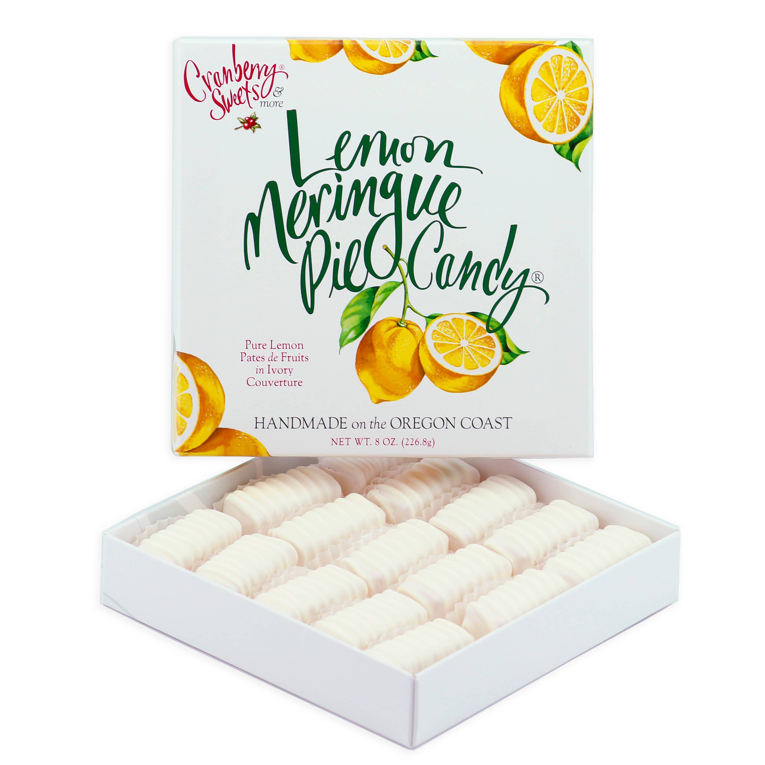 Box of Lemon Meringue Pie Candy with a white background