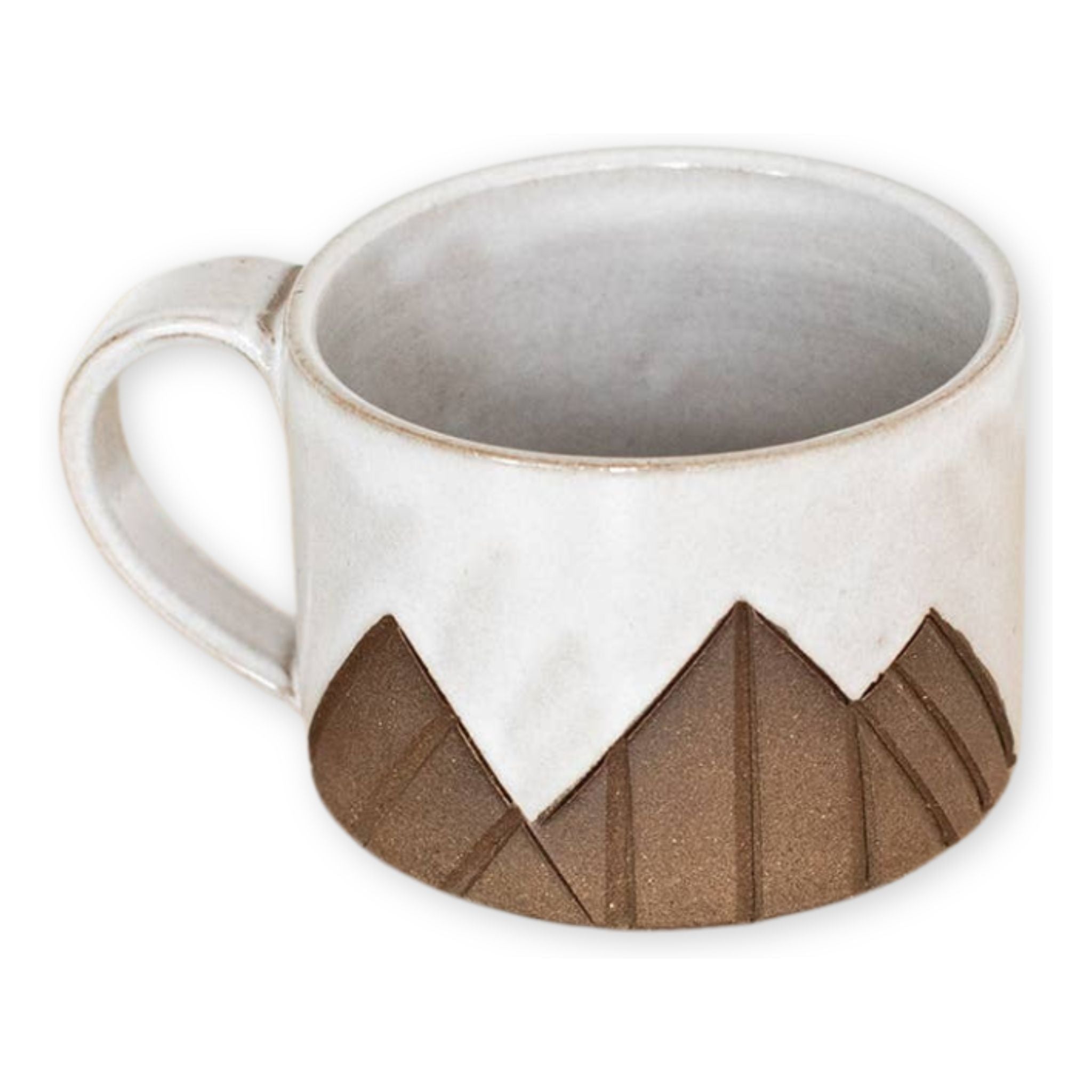 Handmade Mug with white mountains