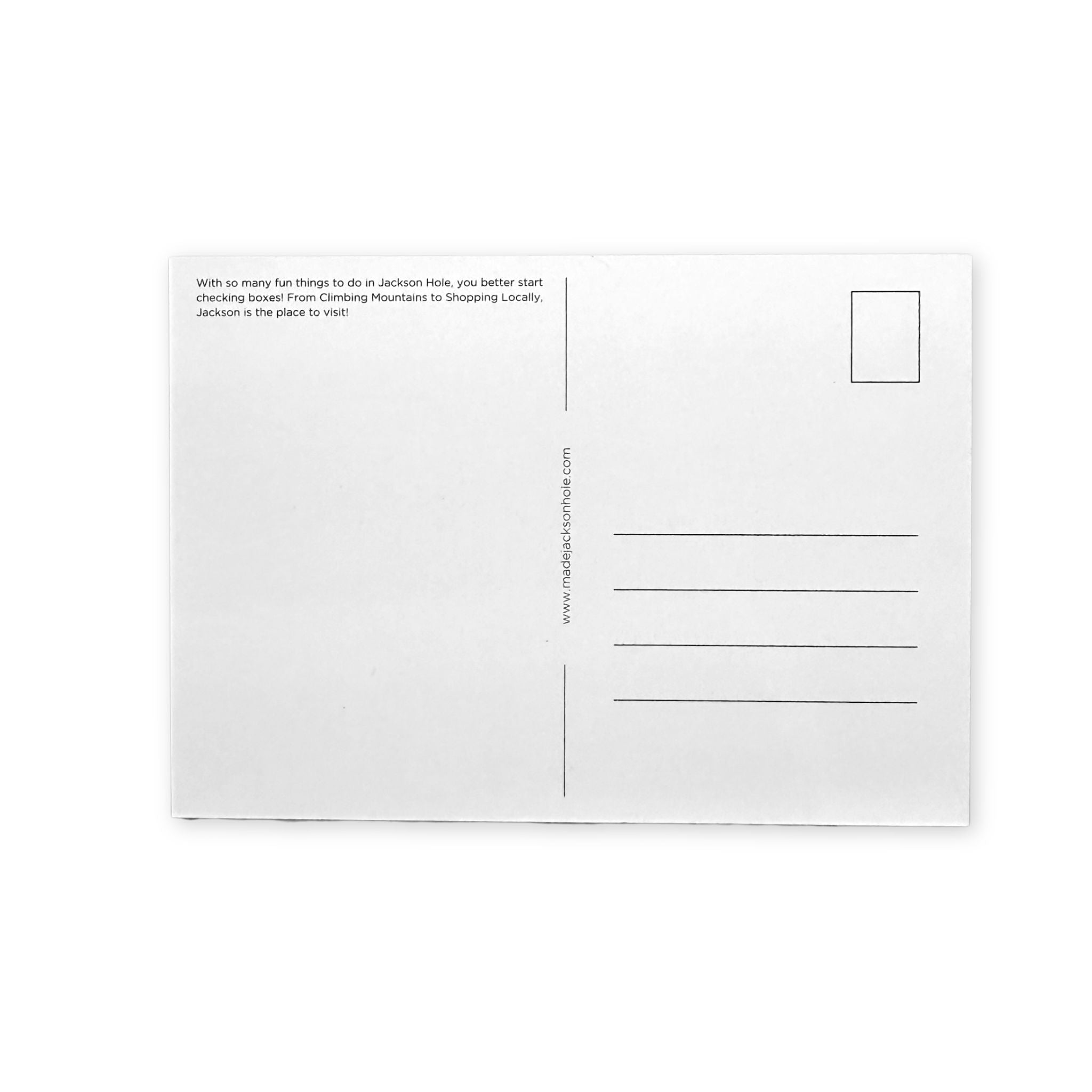 Blank back of postcard with area for writing a message. 