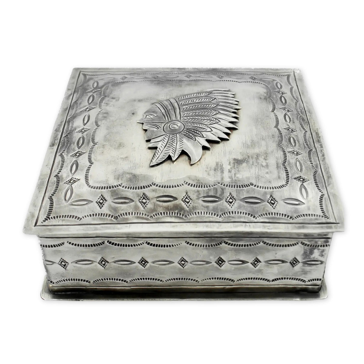 Metal box with chiefs on it
