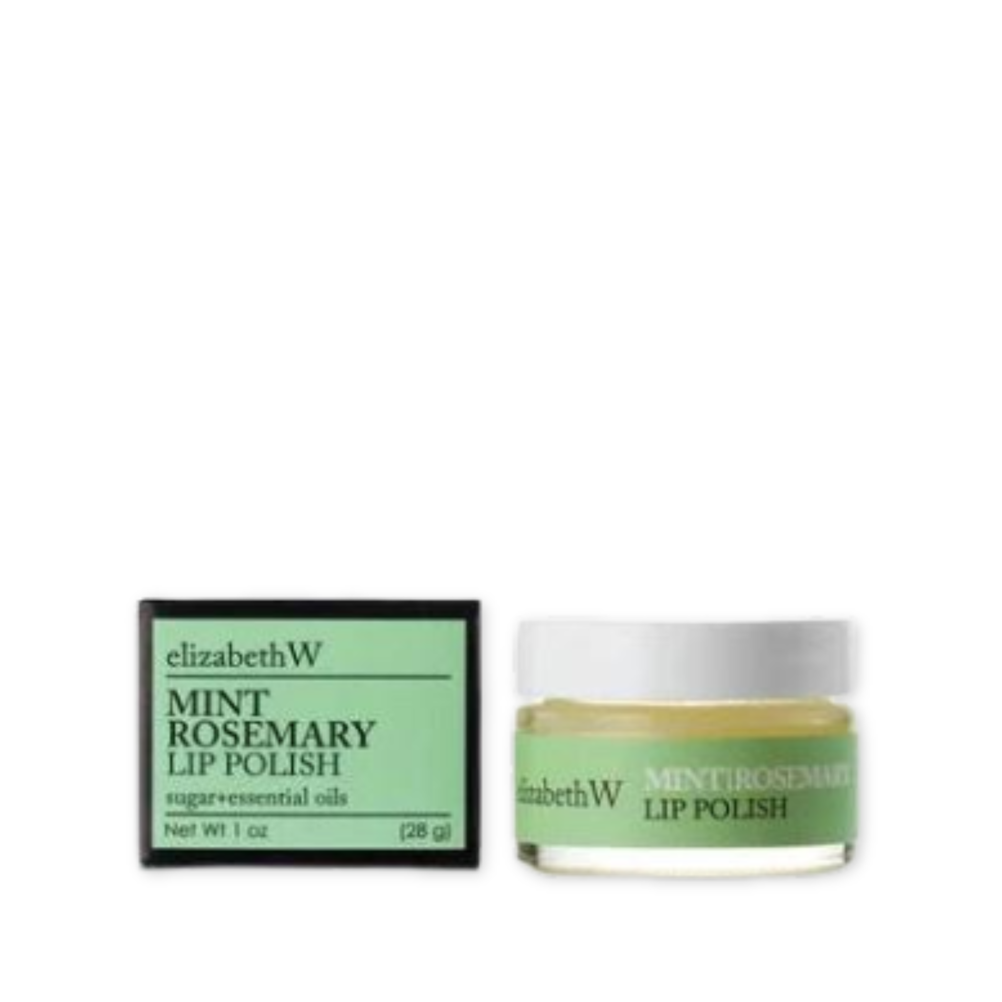 mint and rosemary scented exfoliating lip polish