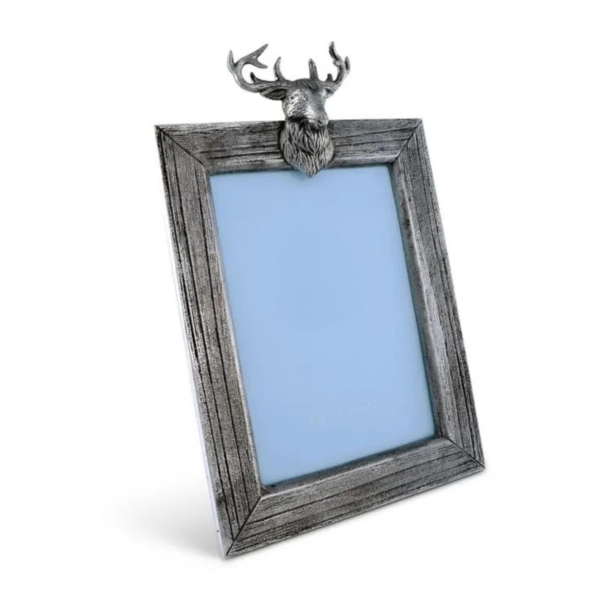 Decorative photo frame with deer head design on a white background