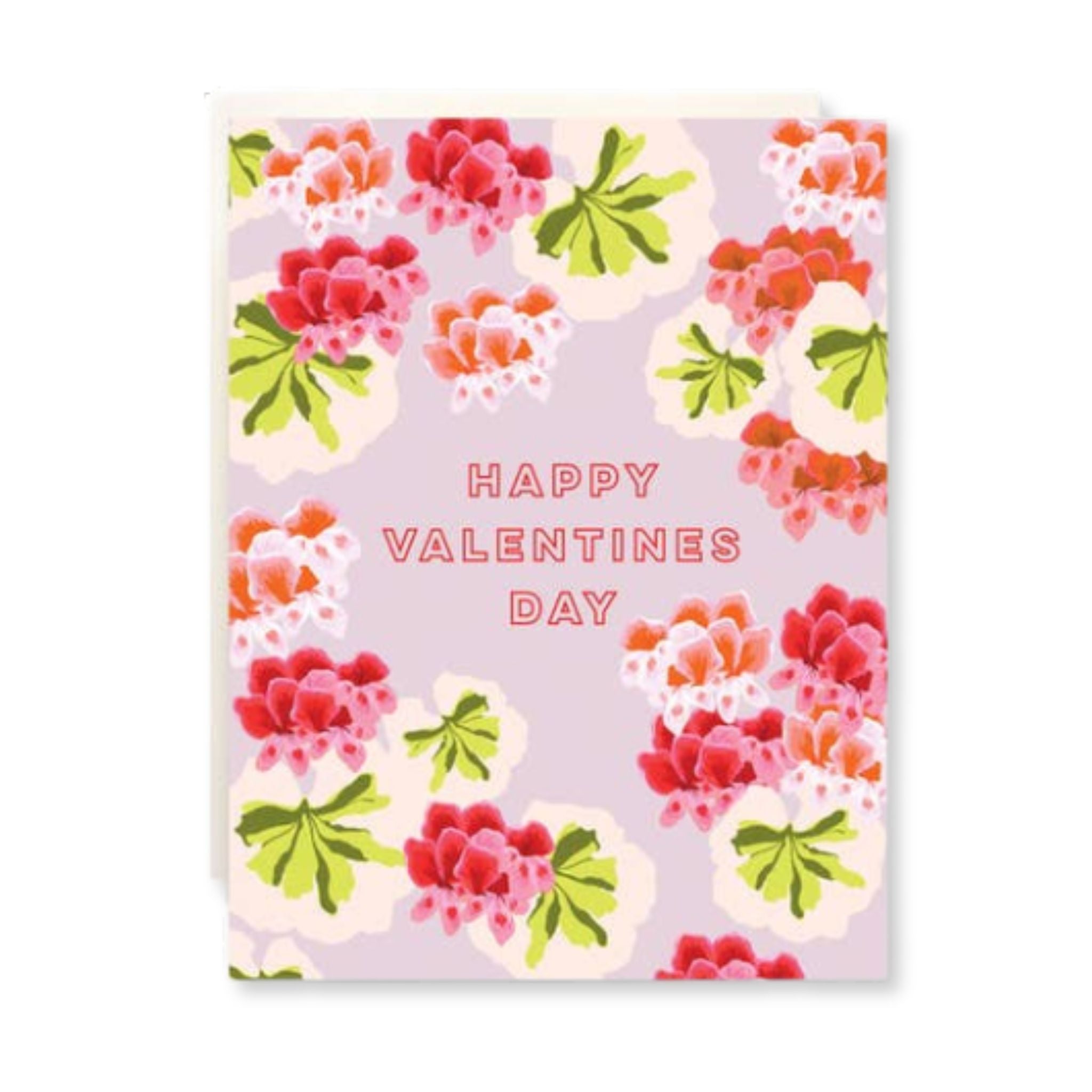 Valentine's Day card with floral design and 'Happy Valentine's Day' text.
