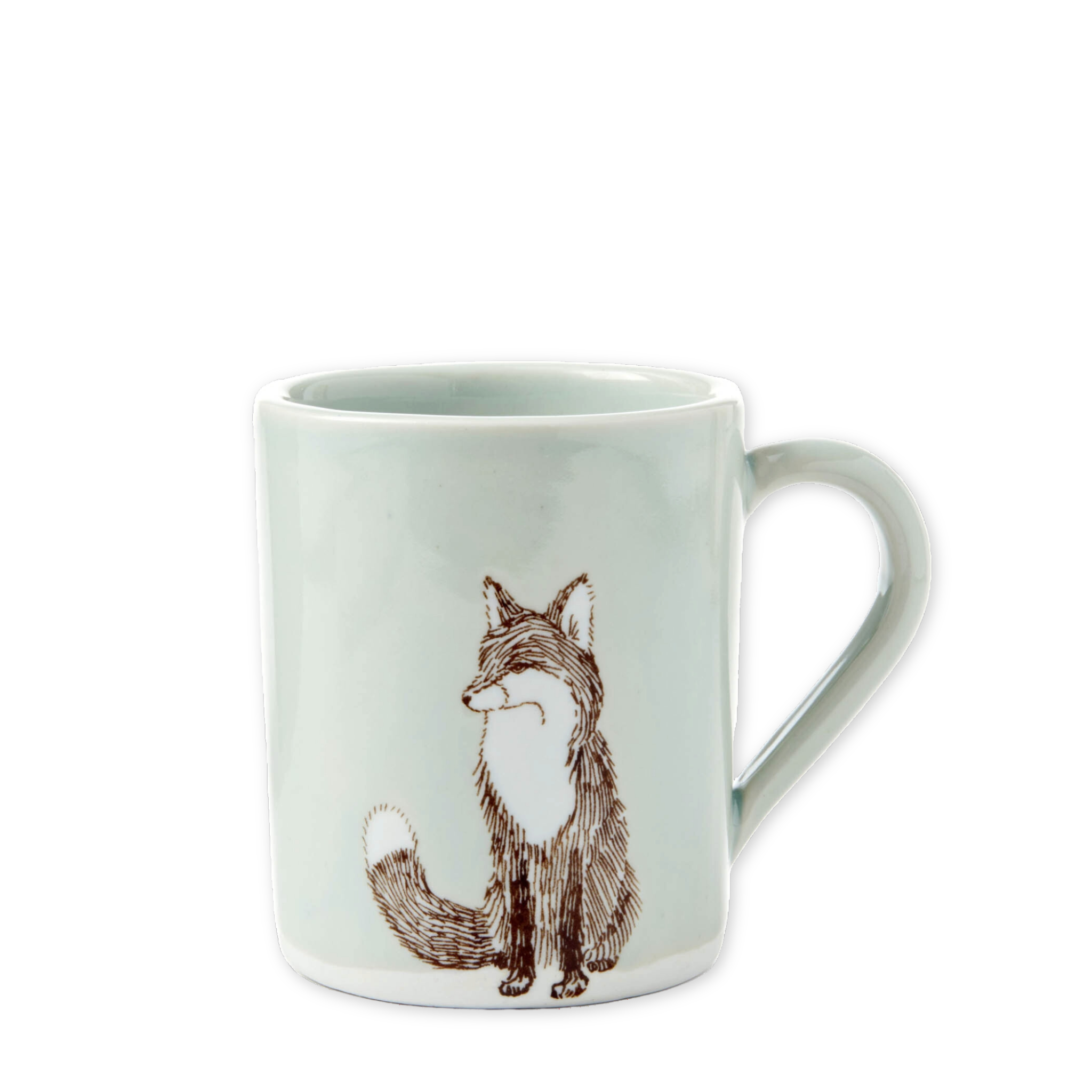 ceramic mug with a hand drawn fox