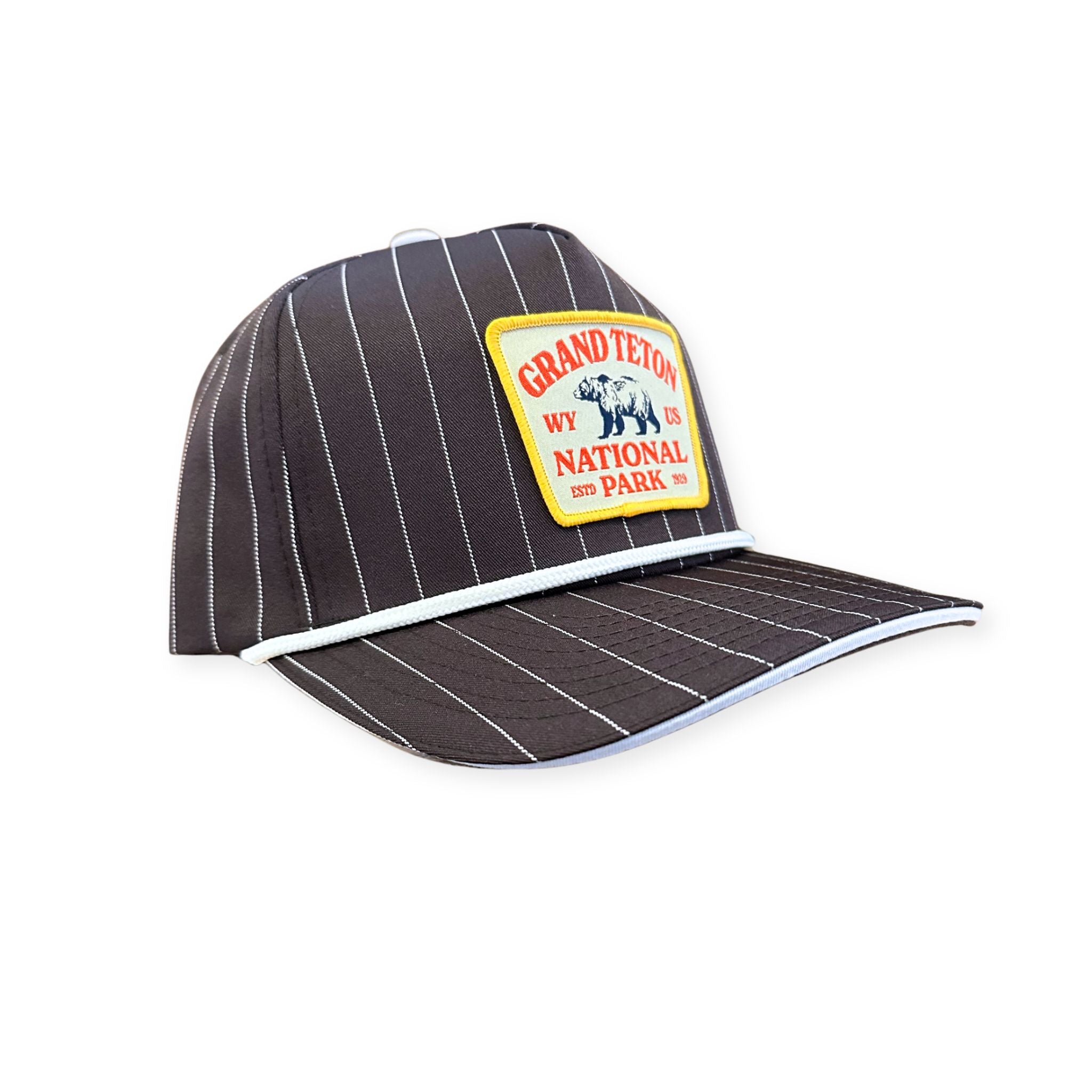 Grand Teton Bear Striped Trucker Hat