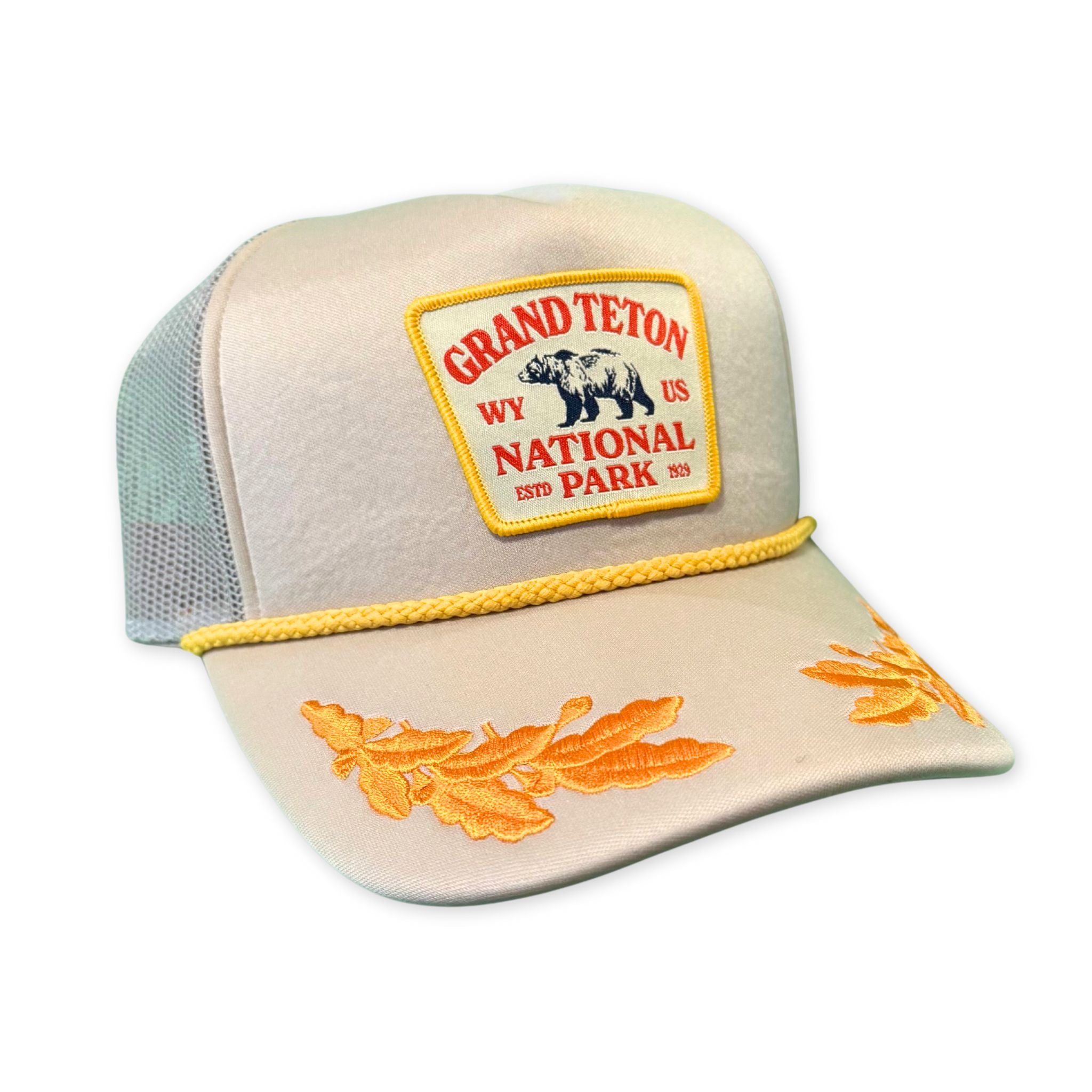 Grand Teton Grizzly Patch on Foam Captain Trucker Hat