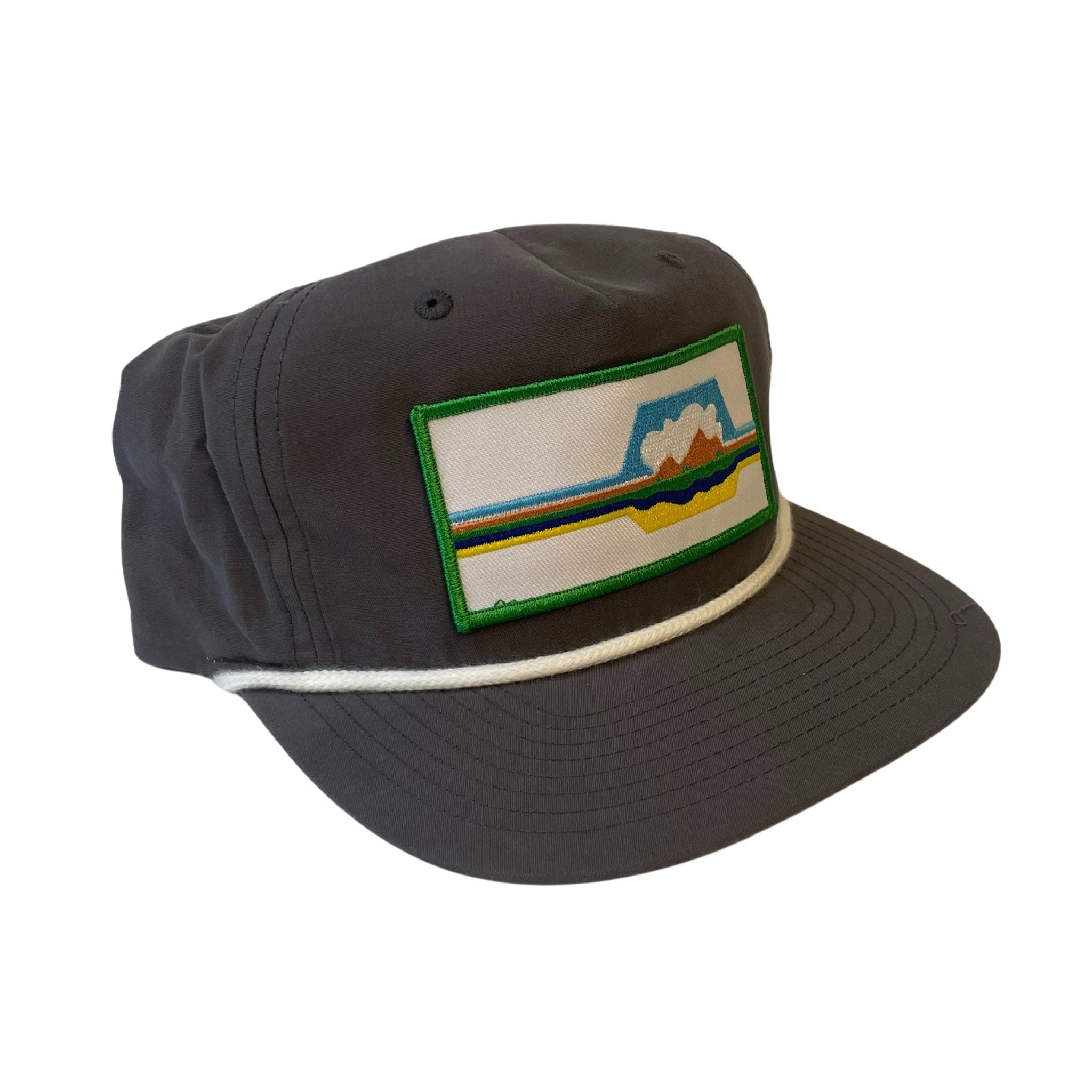 Grey - Retro Skyline Patch Hat