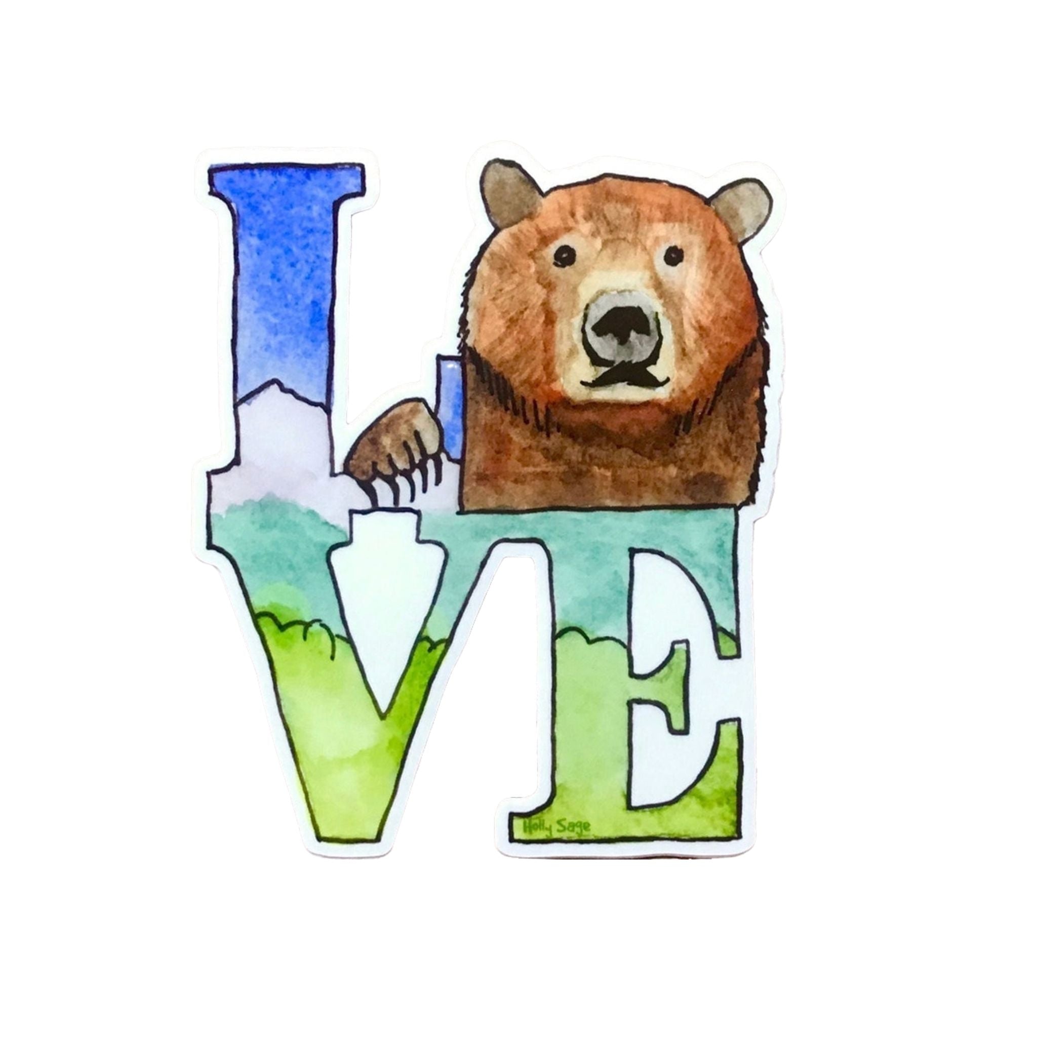 Grizzly Bear Love Sticker