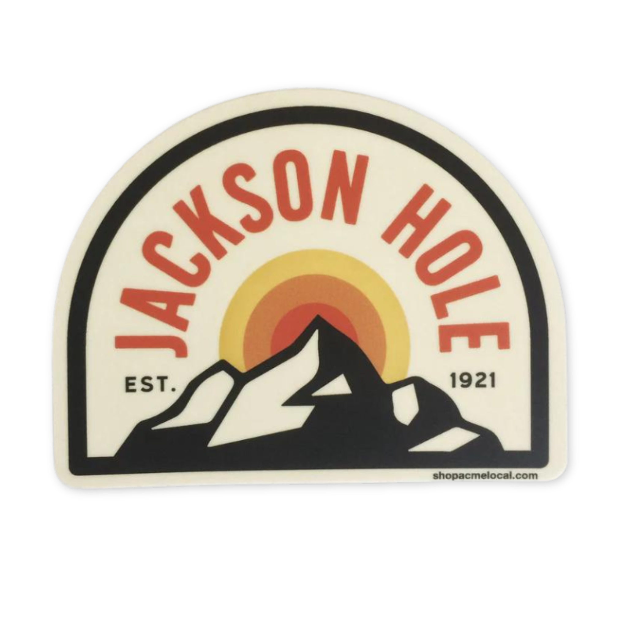 vinyl and weatherproof jackson hole stocker with a graphic of the tetons