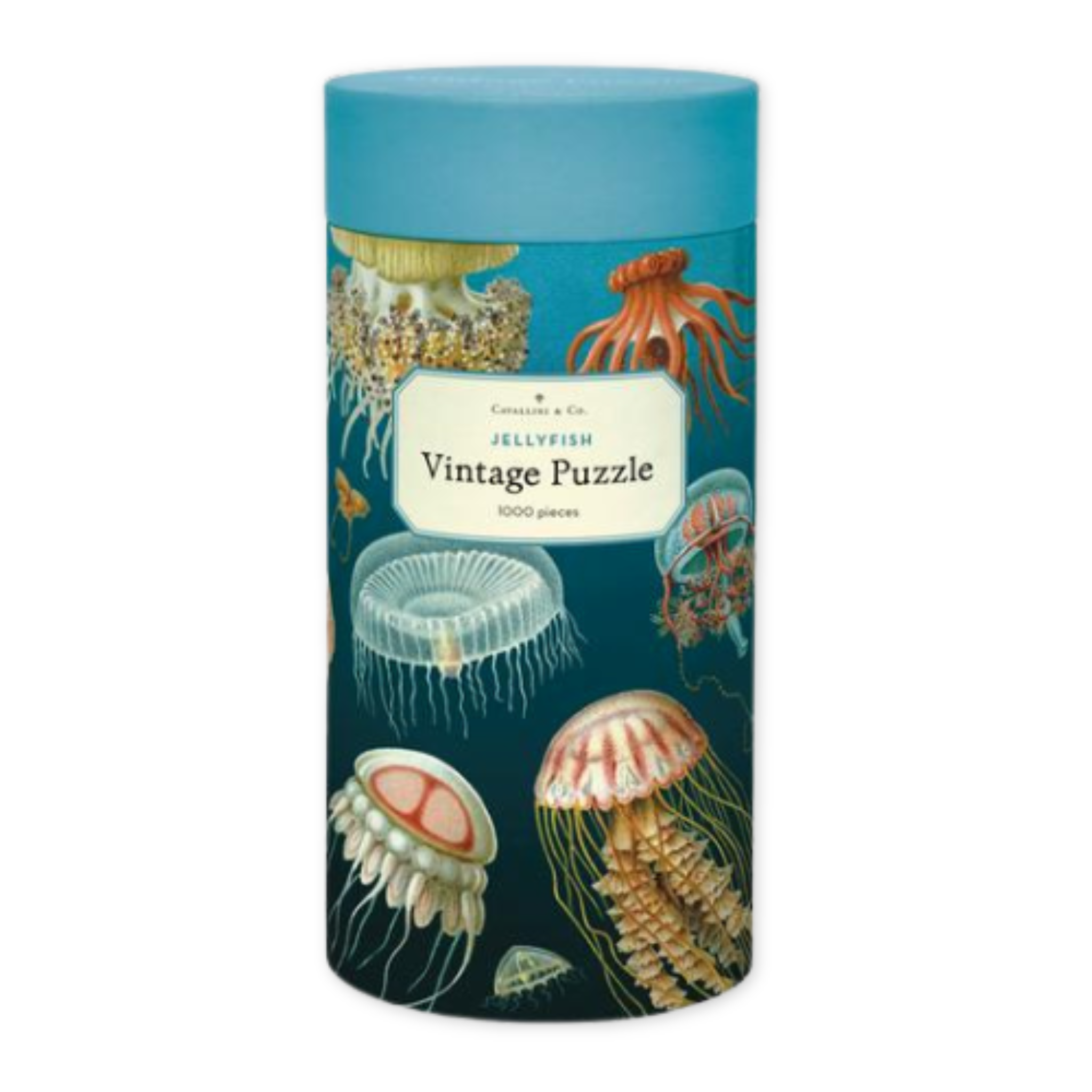 one thousand piece vintage style puzzle with jellyfish design