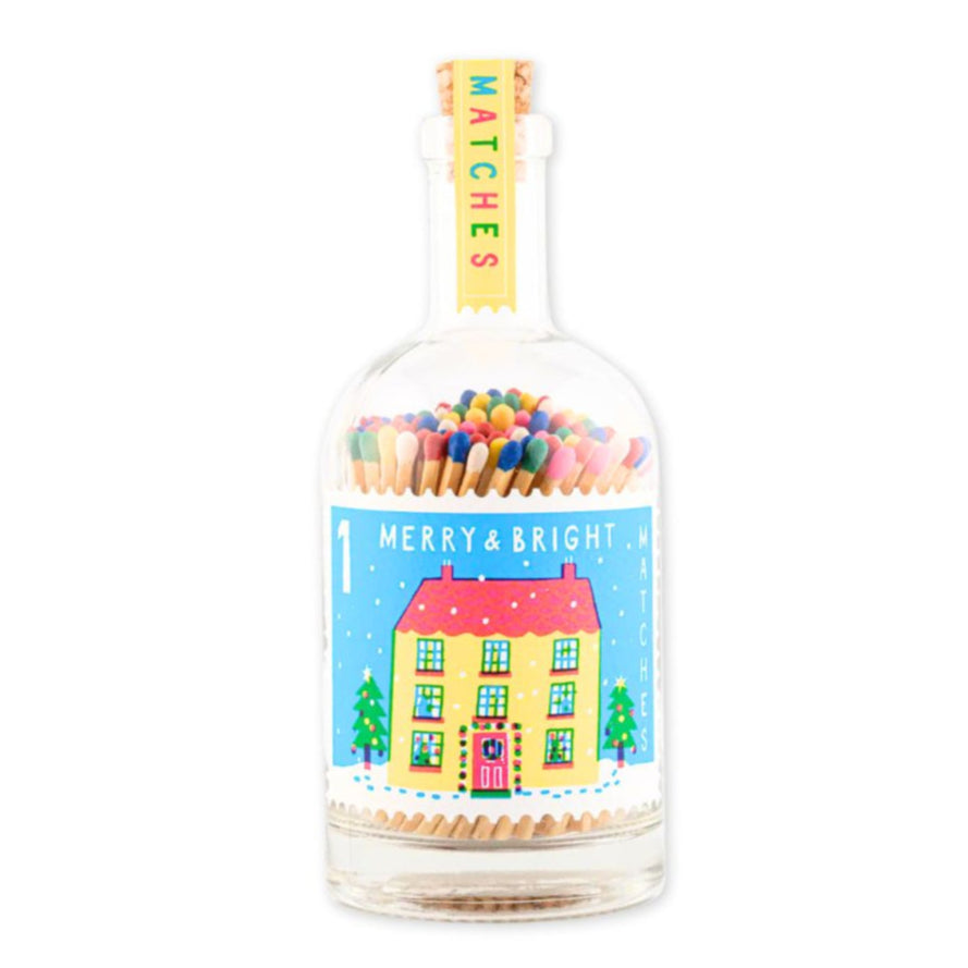 Colorful Matches In A Glass Bottle