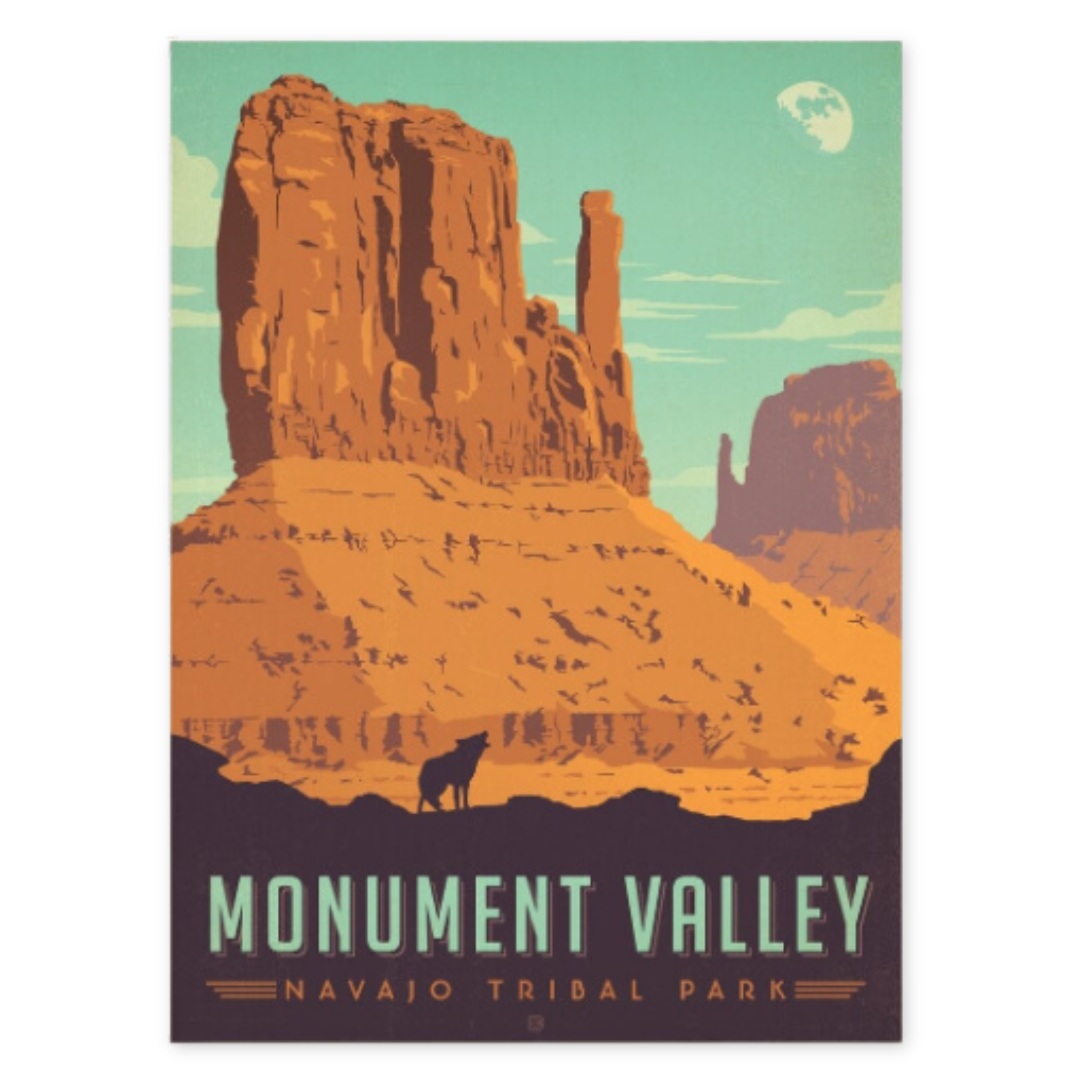 print of navajo tribal park with image of momument valley
