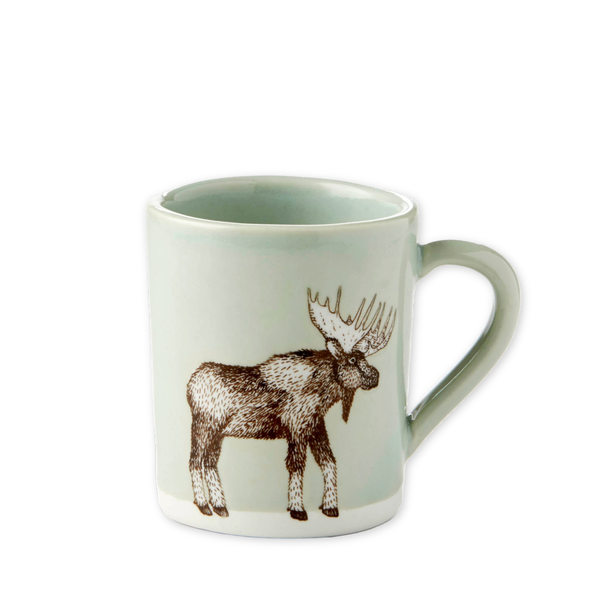 ceramic mug with a hand drawn moose