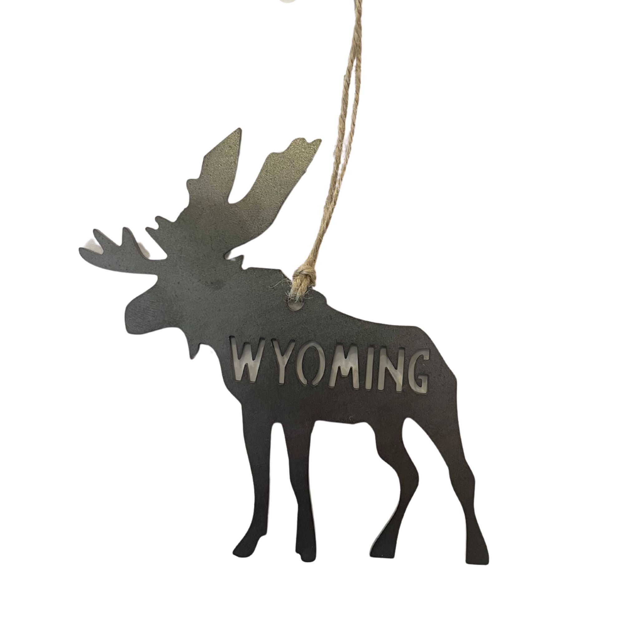 Wyoming Moose Rustic Steel Ornaments