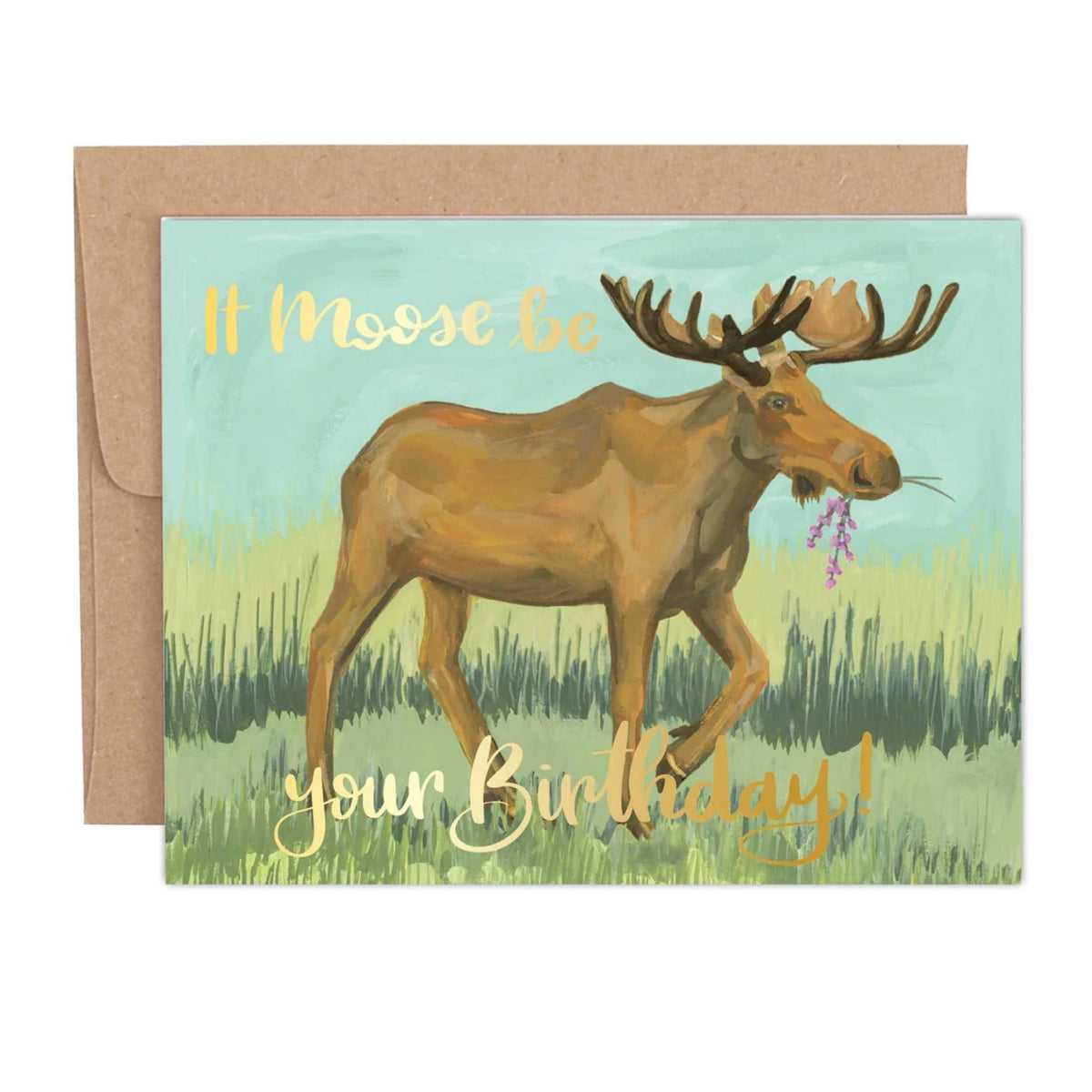 Moose Happy Birthday Card