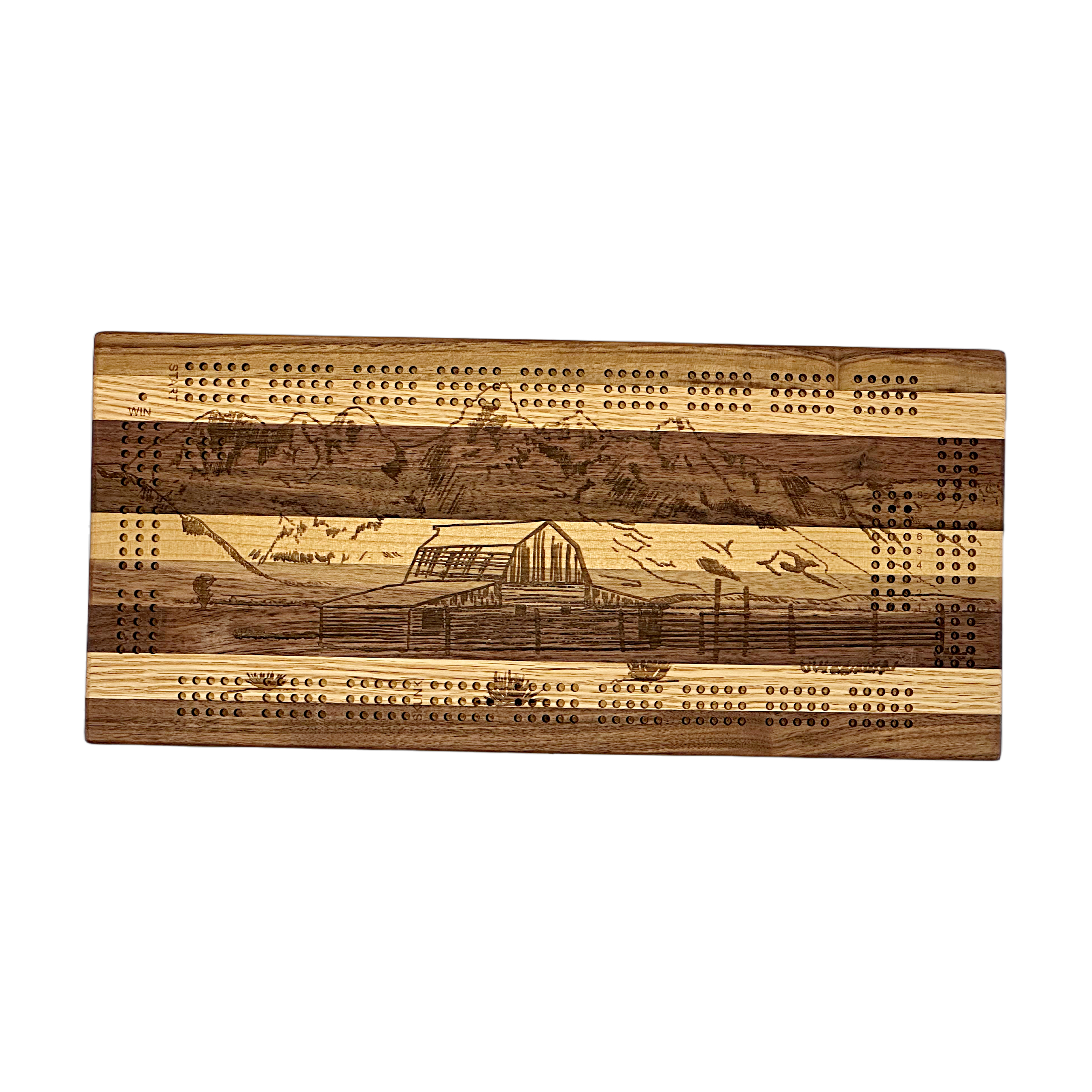 Mormon Row Wooden Cribbage Board