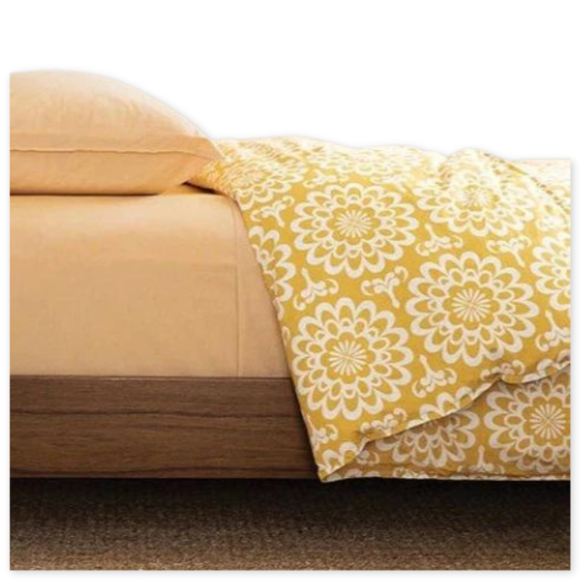 cotton yellow floral patterned duvet cover