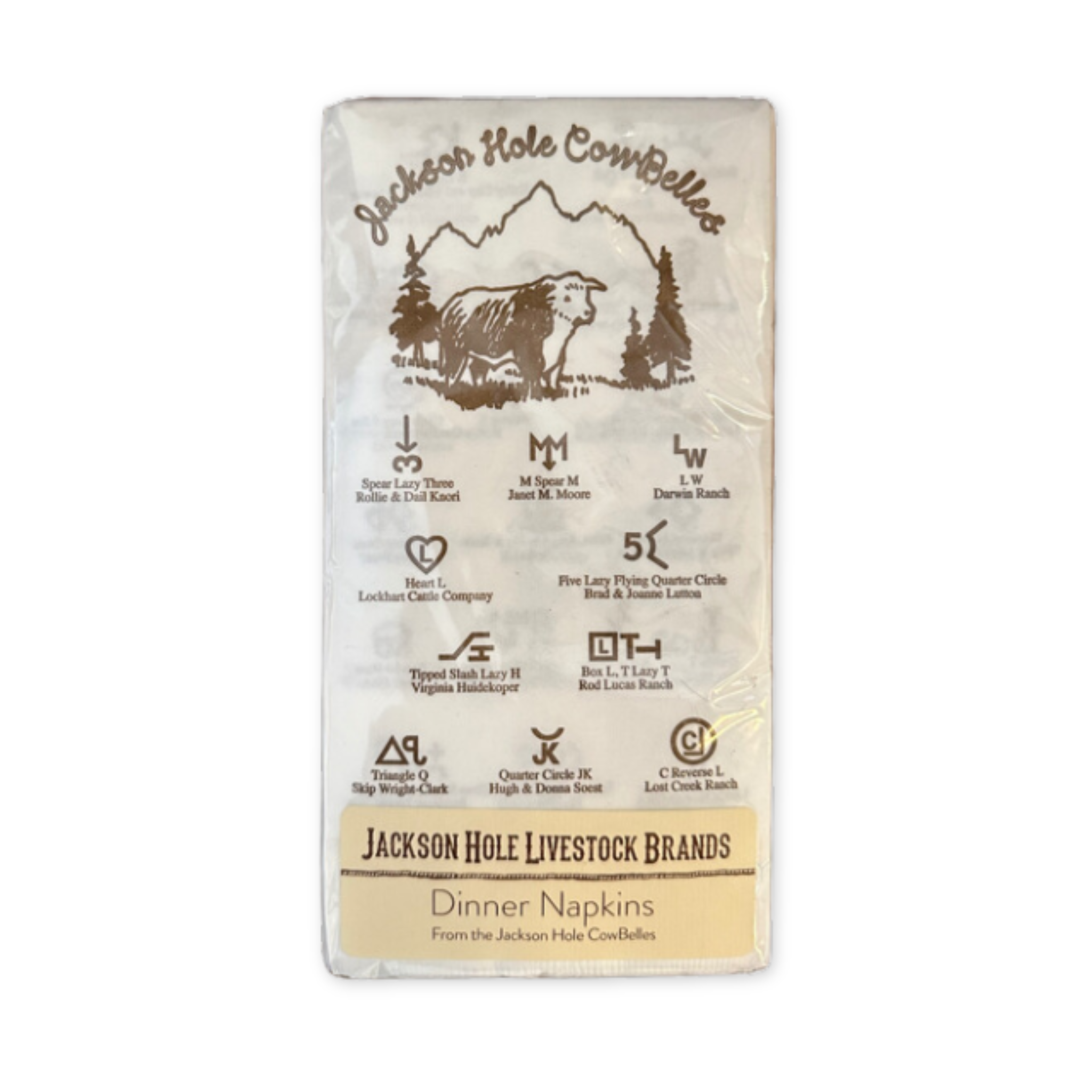 paper dinner napkins with jackson hole livestock brands