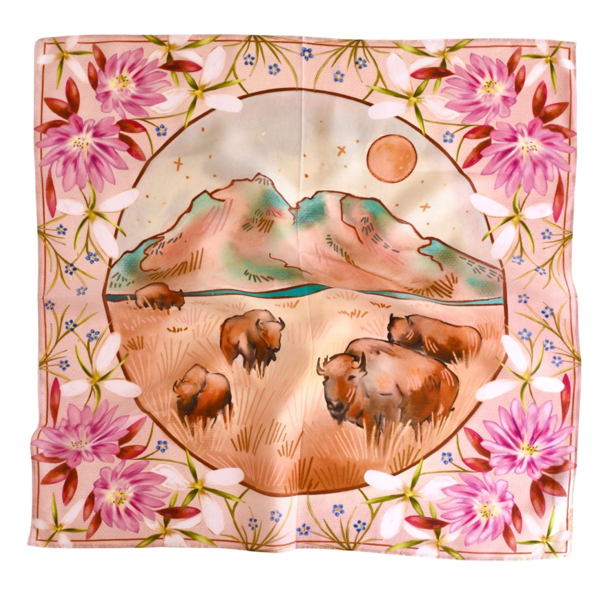 Bandana with Mountains and Buffalos