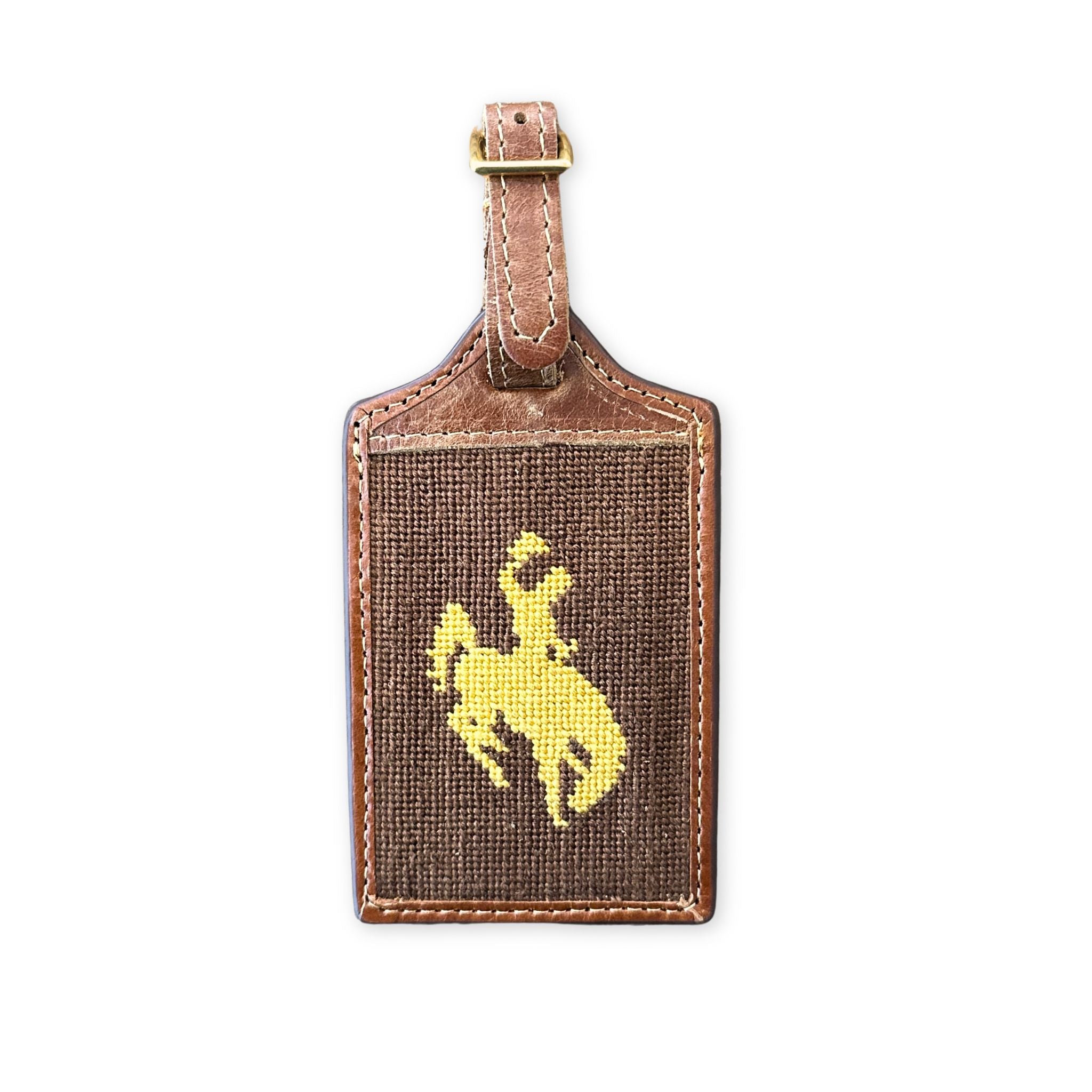 Bronco Needlepoint Luggage Tag