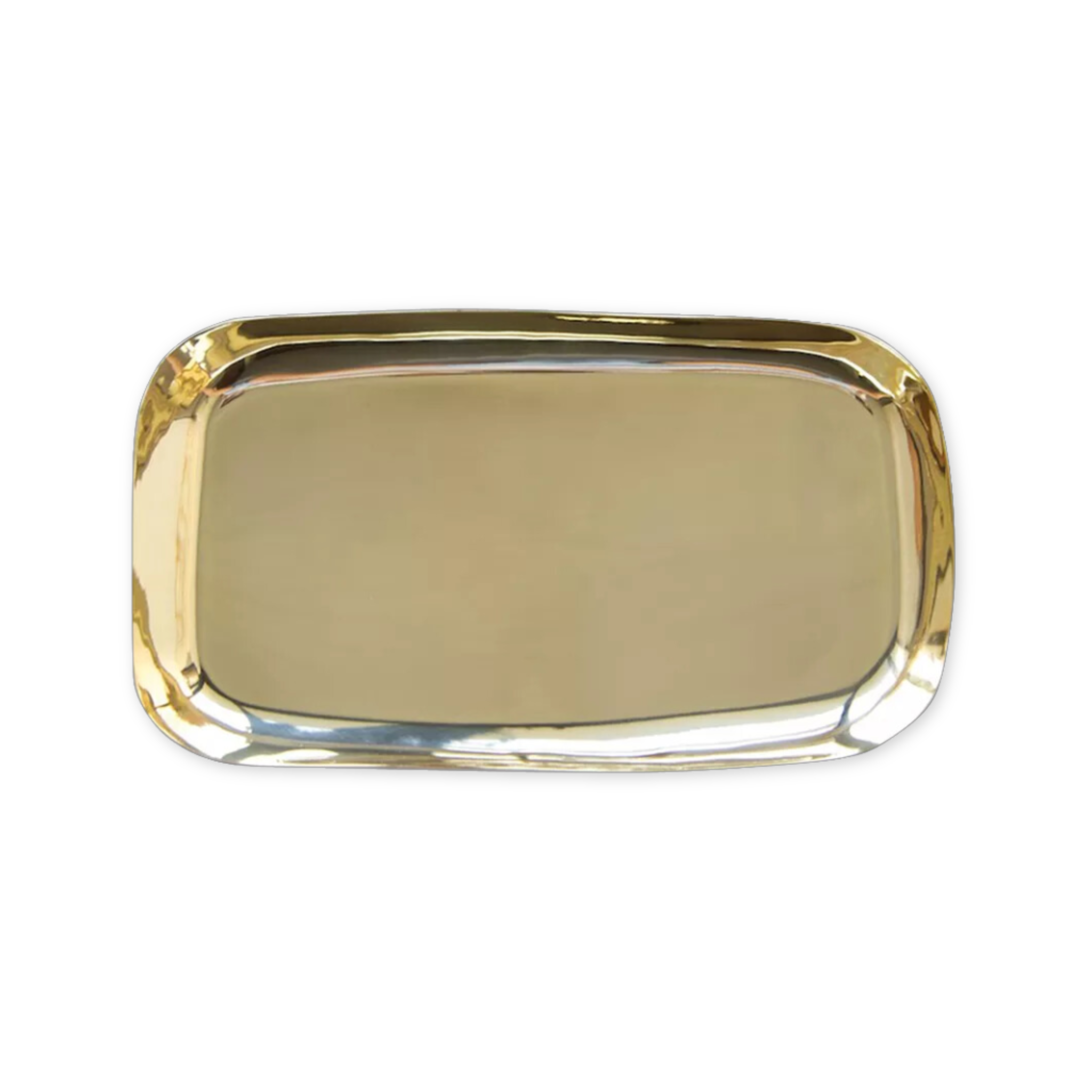 handmade modern polished brass serving platter