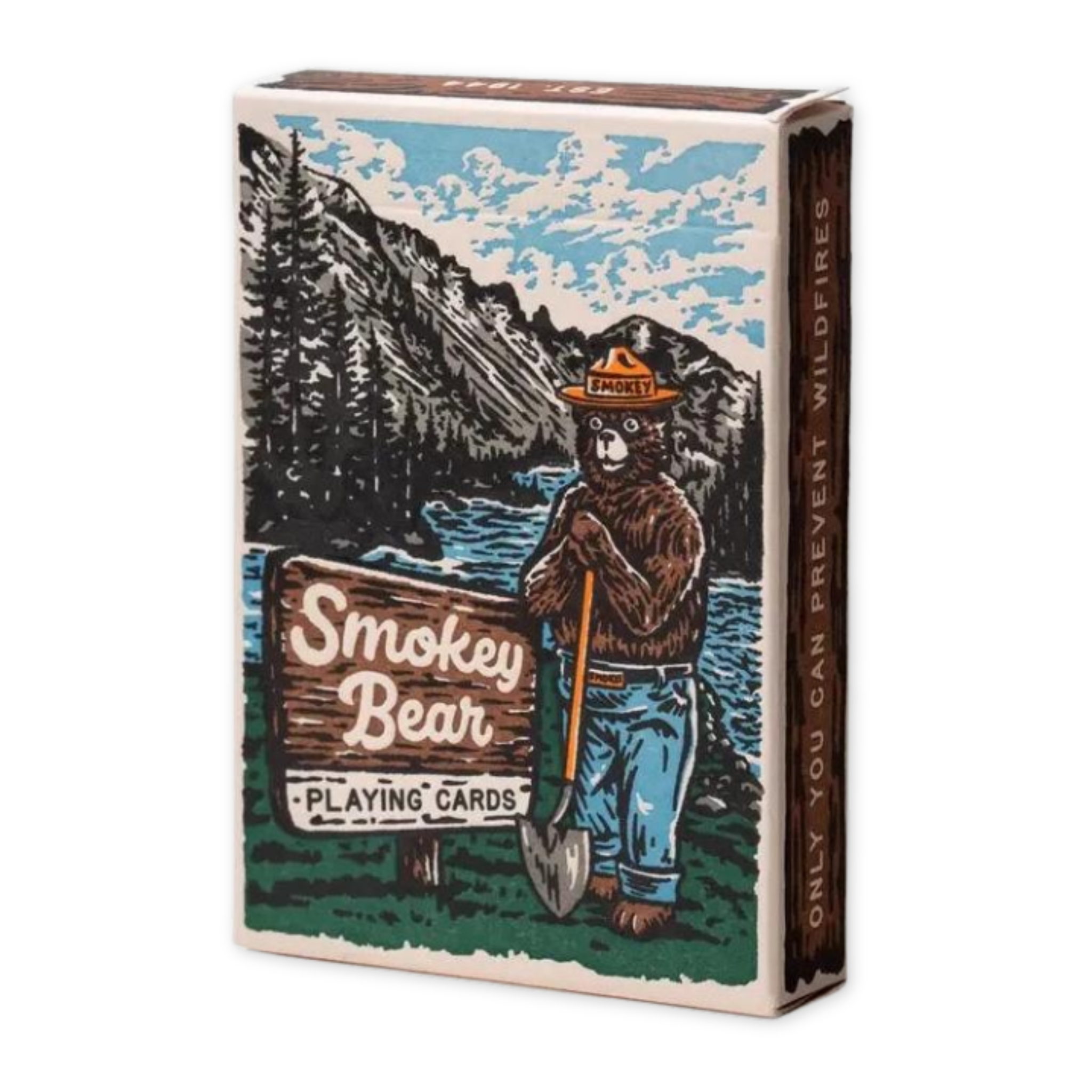 standard deck of playing cards featuring an illustration of smokey the bear