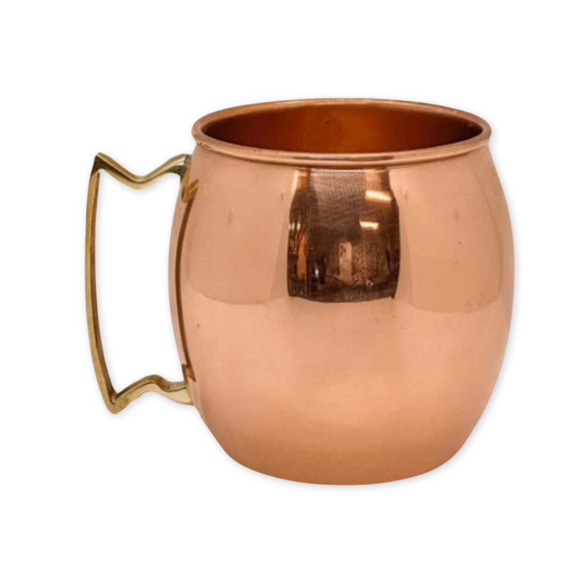 copper cocktail mug with a brass handle