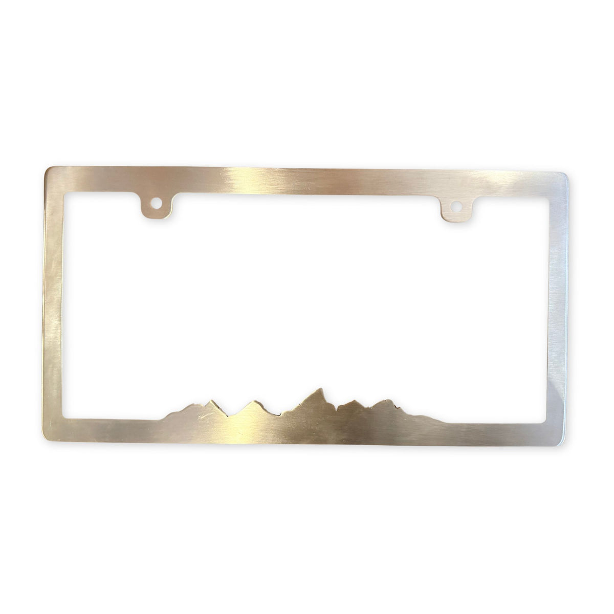 Metal License Plate Frame featuring the tetons