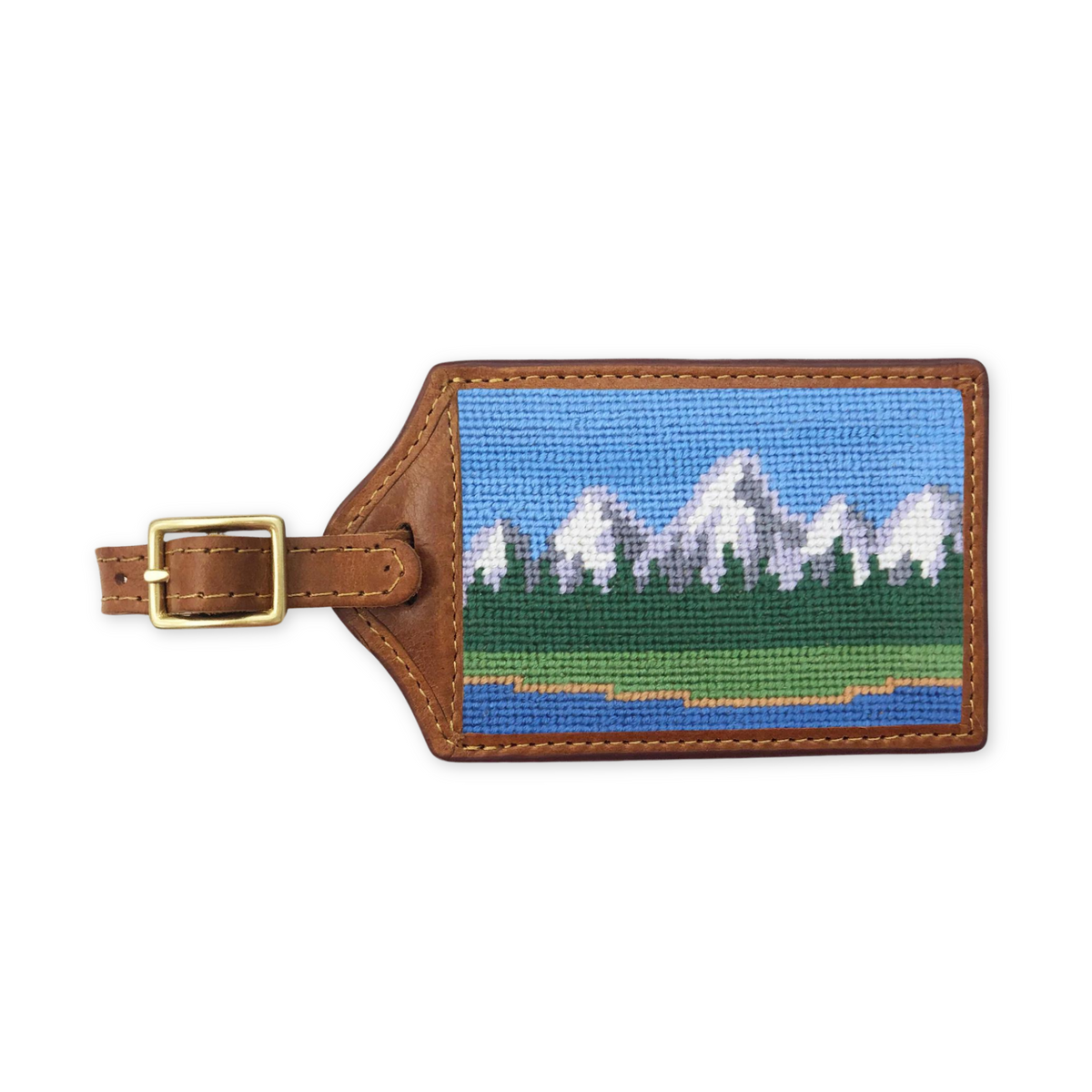 Teton Needlepoint Luggage Tag