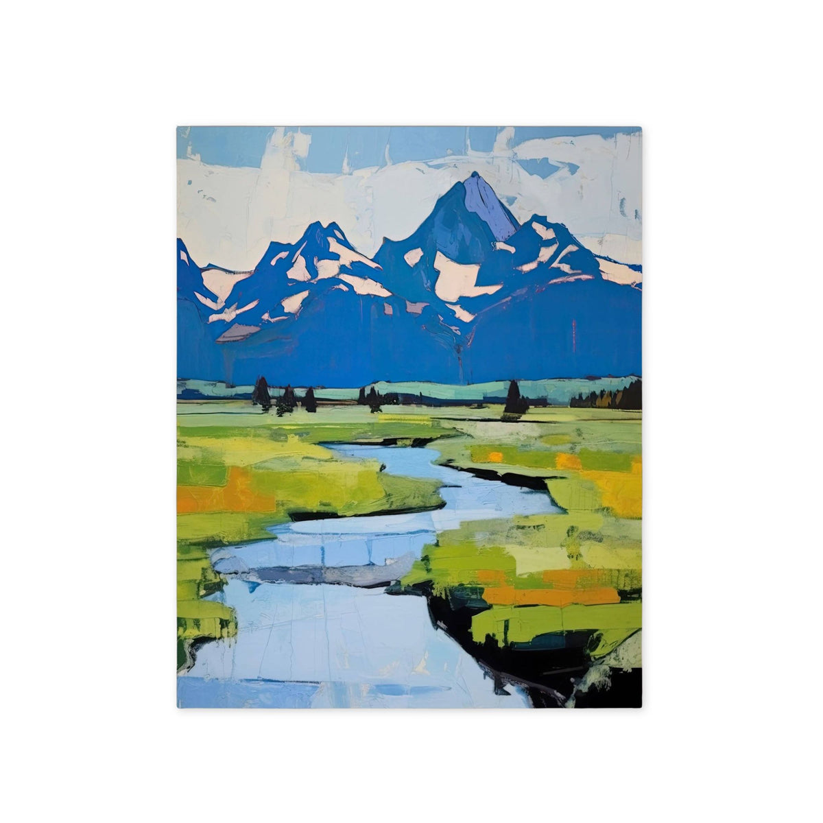 Inspired by the alpine beauty of Grand Teton National Park. Waterknot's timeless painterly style matches any decor.
