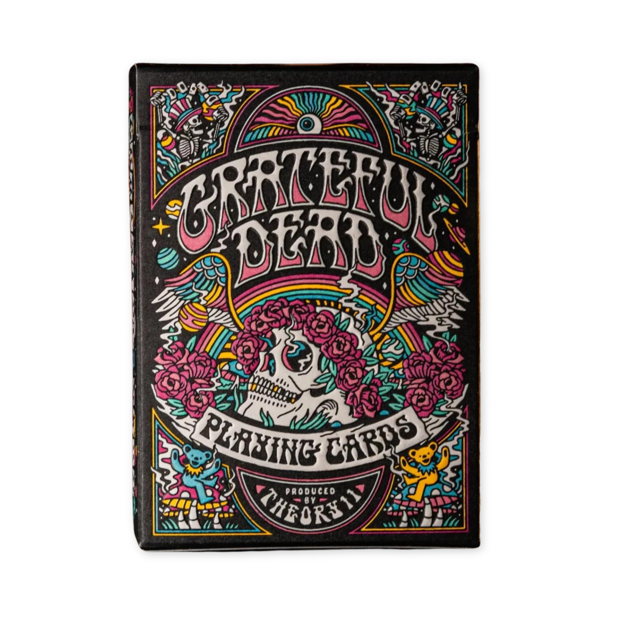 standard deck of playing cards featuring designs inspired by the grateful dead