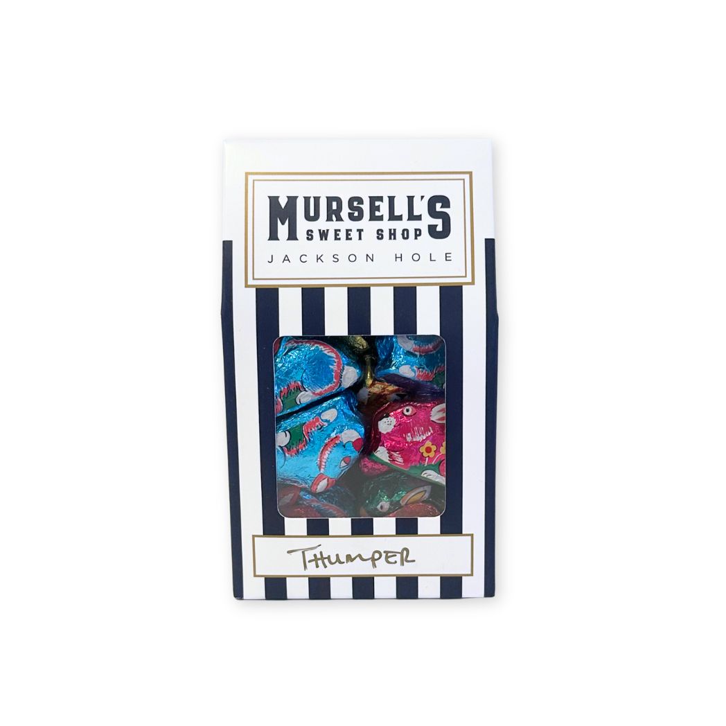 A small box of Mursell's Sweet Shop milk chocolate bunnies. 