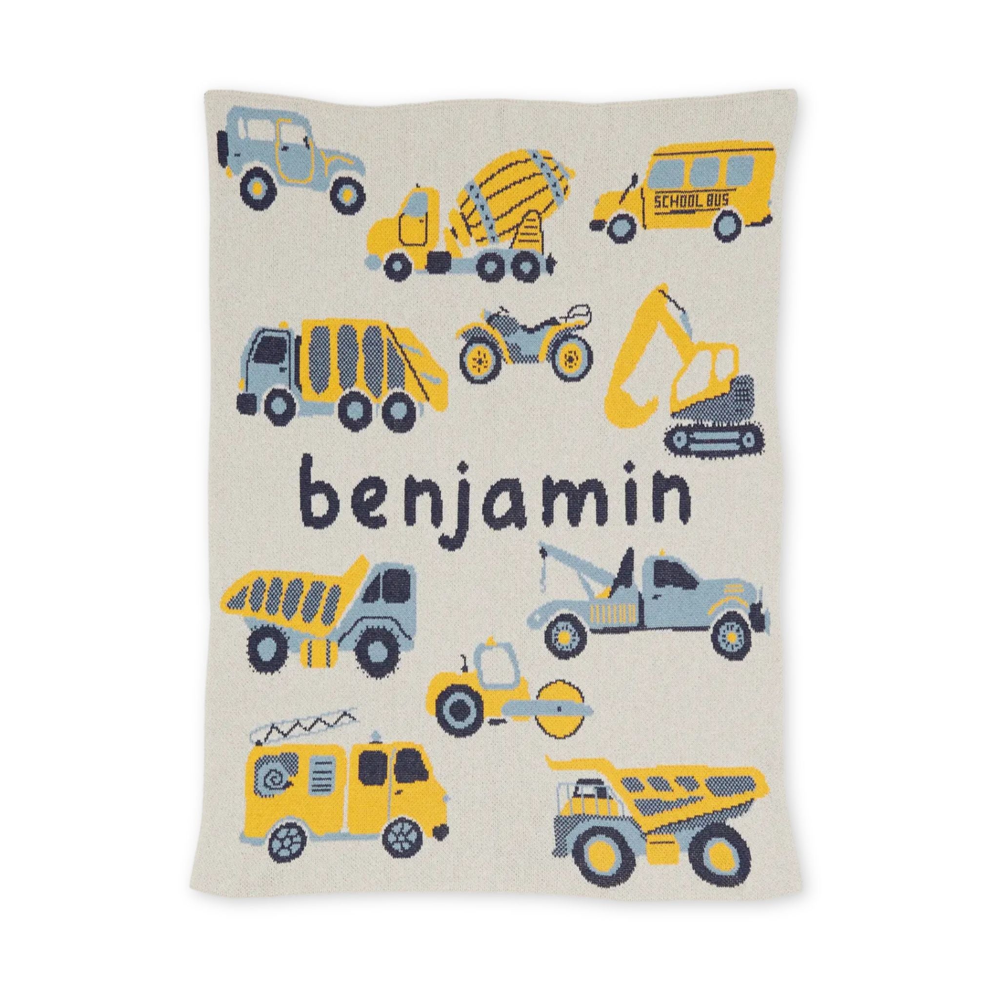Trucks Baby Blanket - Customizable