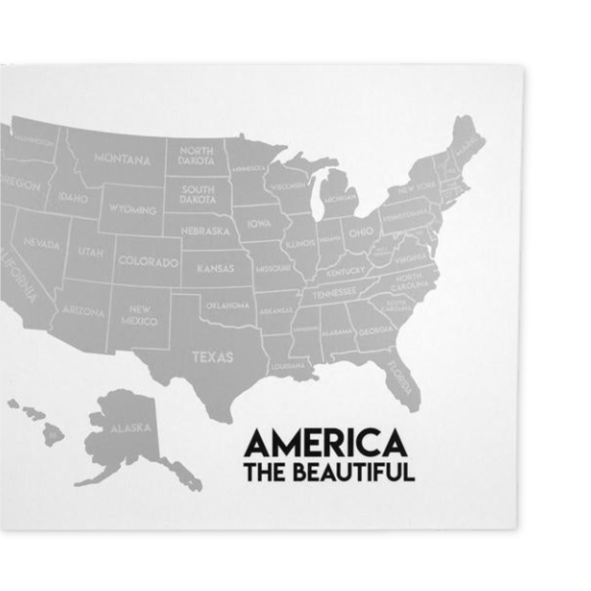 large scratch off map of the united states with bright iconic images revealed