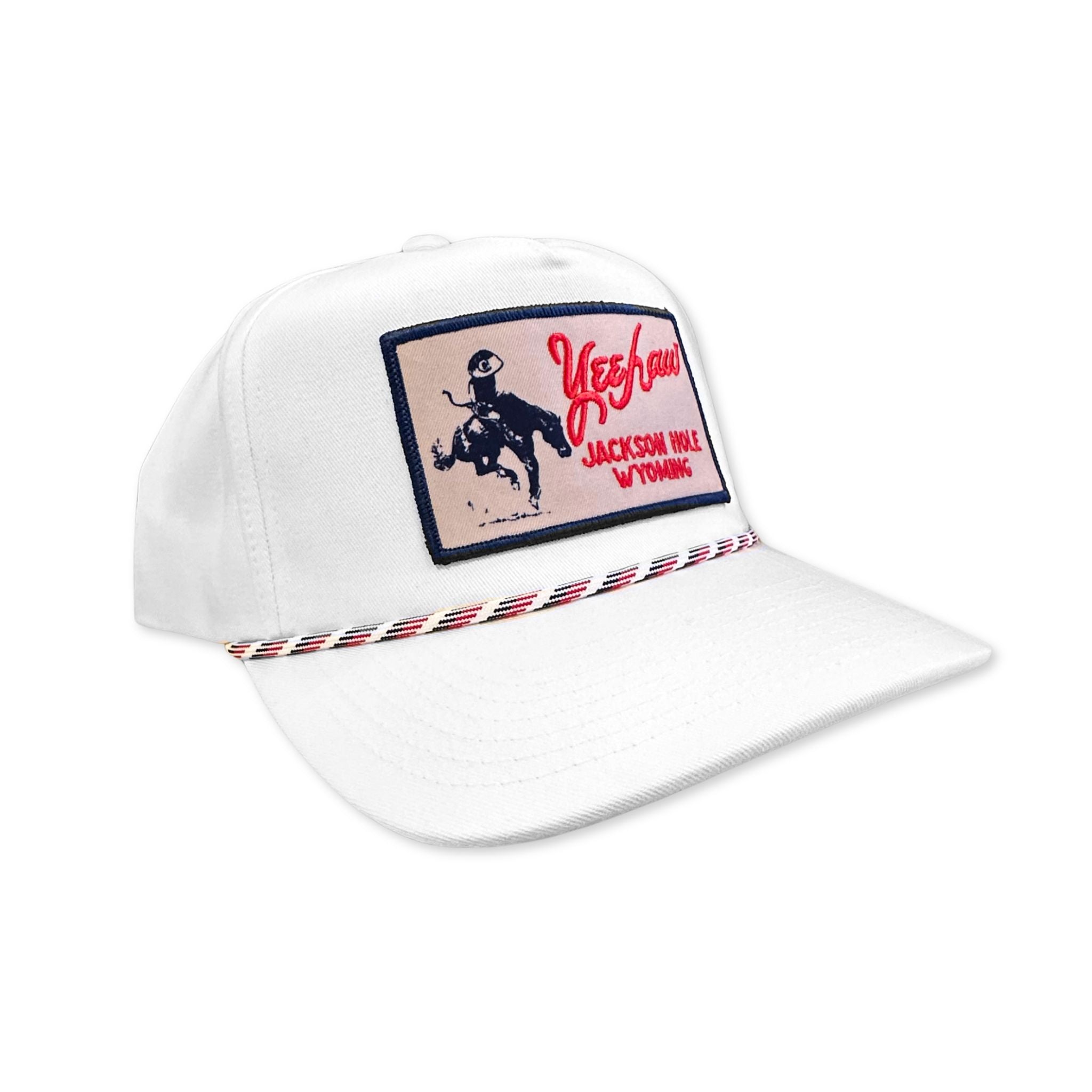 Five panel, cotton rope hat featuring the Made Yeehaw Patch.