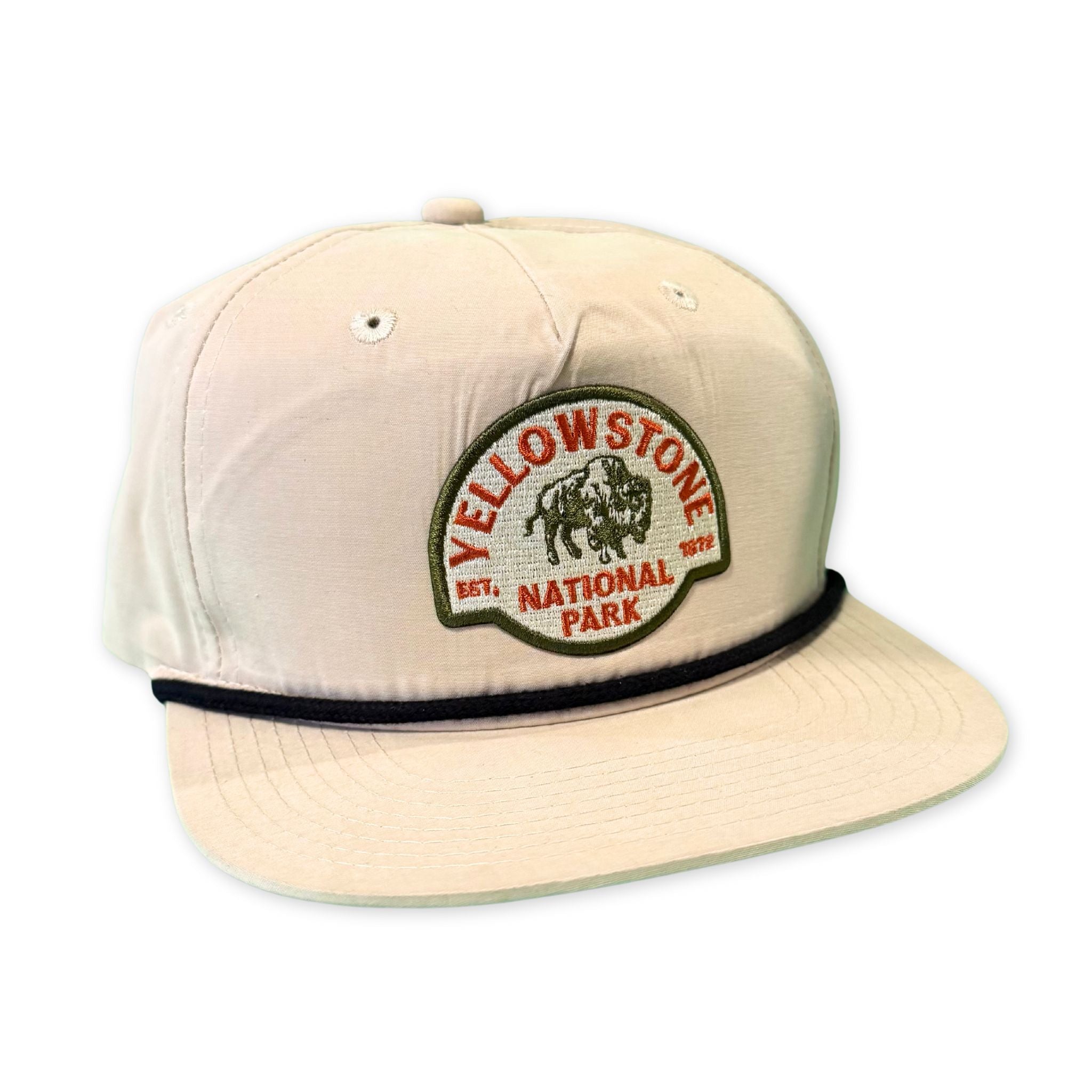 Yellowstone Bison Patch Light Gray Rope Hat