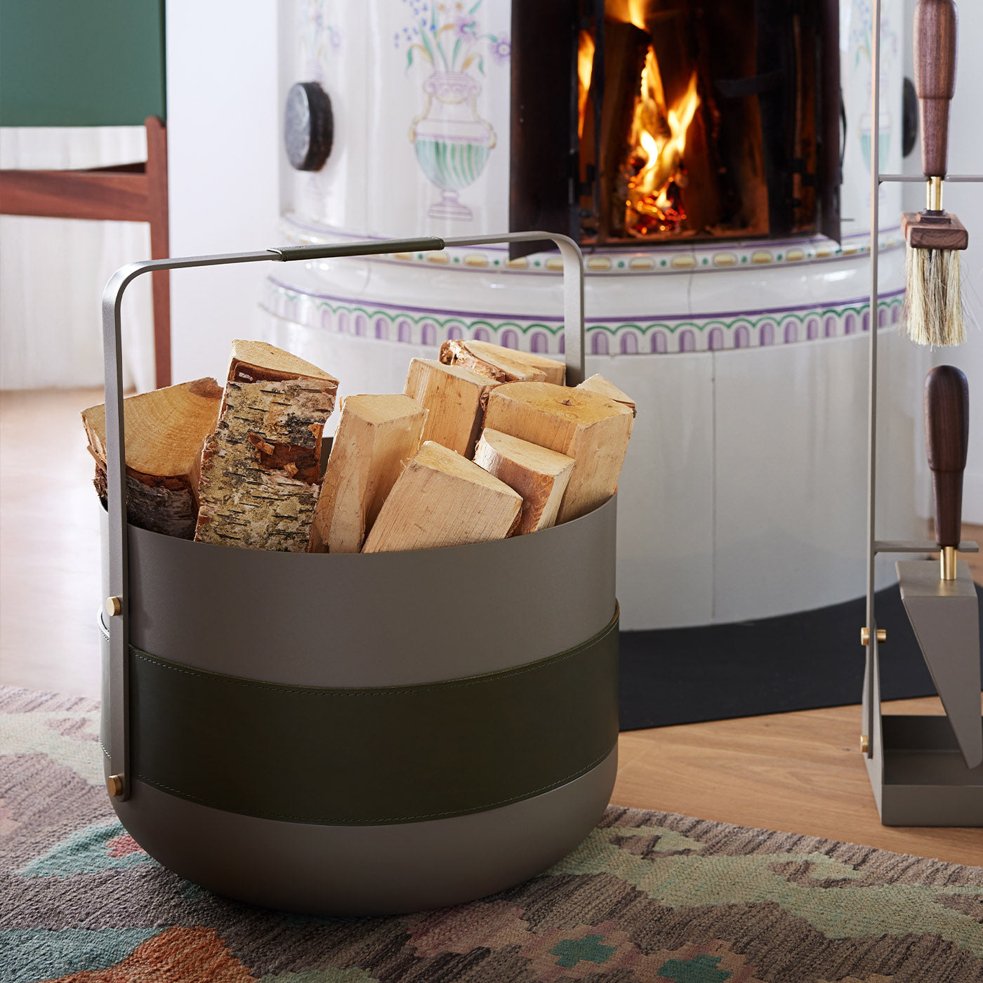 Wood Basket - Olive