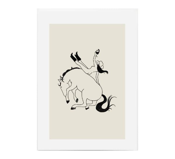 Giddy Up Cowgirl Vintage Art