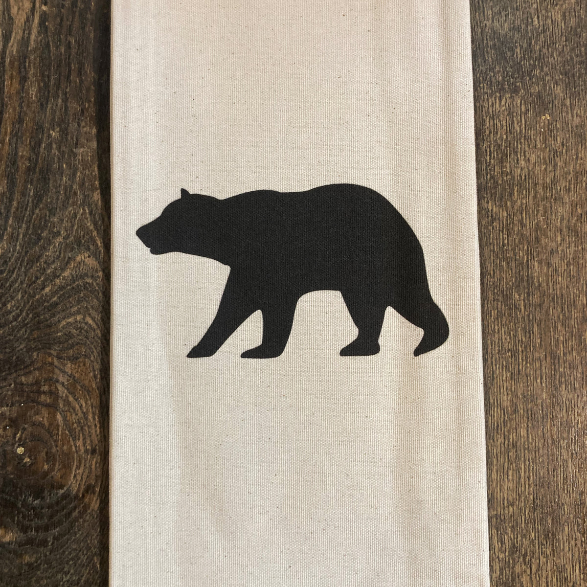 Brown Bear Tea Towel, Grizzly Tea Towel, Bear Kitchen Towel - Hand Printed  Flour Sack Tea Towel