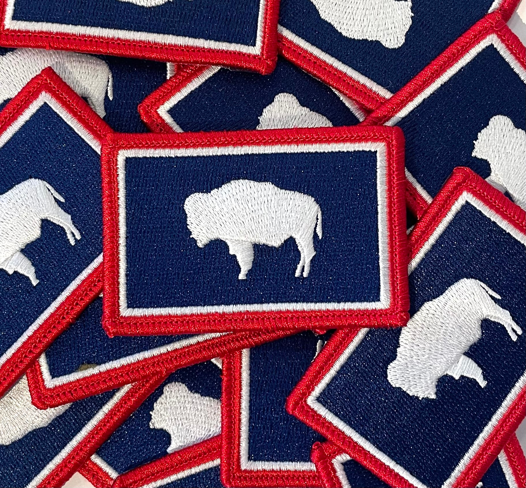 Round Wyoming Flag Patch - MADE