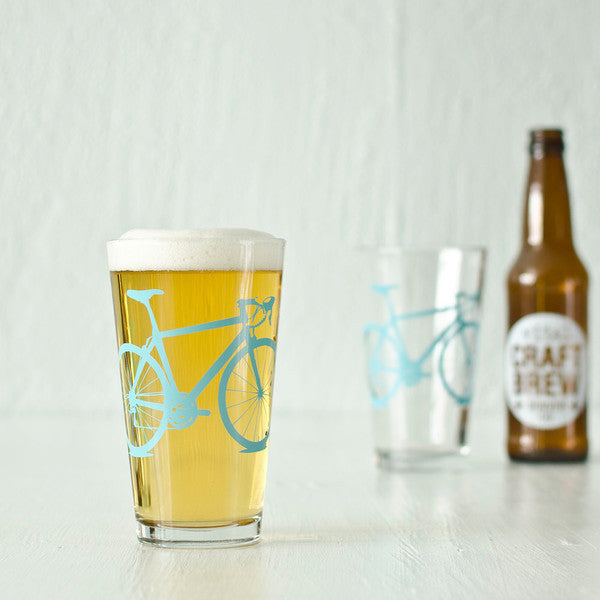 Road Bike Pint Beer Glass Set of four colors